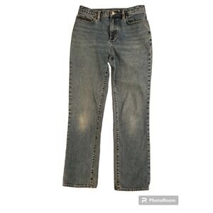LANDS End High Rise Straight Leg Jeans